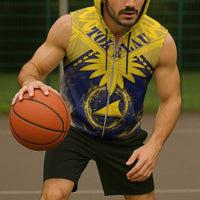 Tokelau Tokehega Day Sleeveless Zip Hoodie National Badge Special Style - Polynesian Pride