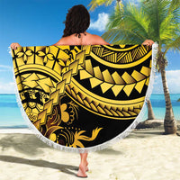 Kosrae Liberation Day Beach Blanket Polynesian Floral Tattoo - Polynesian Pride