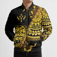 Kosrae Liberation Day Bomber Puffer Jacket Polynesian Floral Tattoo - Polynesian Pride