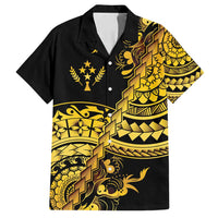 Kosrae Liberation Day Family Matching Puletasi and Hawaiian Shirt Polynesian Floral Tattoo - Polynesian Pride