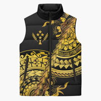 Kosrae Liberation Day Sleeveless Puffer Jacket Polynesian Floral Tattoo - Polynesian Pride