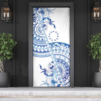 Pohnpei Liberation Day Door Cover Polynesian Floral Tattoo - Polynesian Pride
