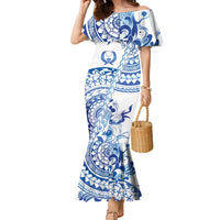 Pohnpei Liberation Day Family Matching Mermaid Dress and Hawaiian Shirt Polynesian Floral Tattoo - Polynesian Pride