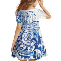 Pohnpei Liberation Day Family Matching Off The Shoulder Long Sleeve Dress and Hawaiian Shirt Polynesian Floral Tattoo - Polynesian Pride