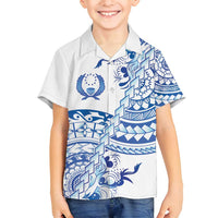 Pohnpei Liberation Day Family Matching Summer Maxi Dress and Hawaiian Shirt Polynesian Floral Tattoo - Polynesian Pride