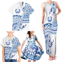 Pohnpei Liberation Day Family Matching Tank Maxi Dress and Hawaiian Shirt Polynesian Floral Tattoo - Polynesian Pride