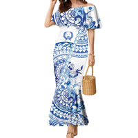 Pohnpei Liberation Day Mermaid Dress Polynesian Floral Tattoo - Polynesian Pride