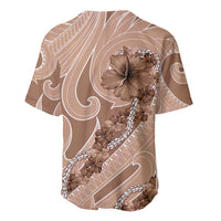 Hawaii Brown Hibiscus Pikake Lei Baseball Jersey LT05 - Polynesian Pride