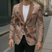 Hawaii Brown Hibiscus Pikake Lei Blazer - Polynesian Pride