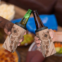 Hawaii Brown Hibiscus Pikake Lei 4 in 1 Can Cooler Tumbler - Polynesian Pride