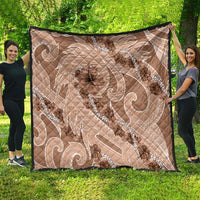 Hawaii Brown Hibiscus Pikake Lei Quilt - Polynesian Pride