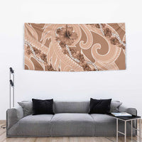 Hawaii Brown Hibiscus Pikake Lei Tapestry - Polynesian Pride