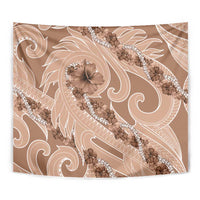 Hawaii Brown Hibiscus Pikake Lei Tapestry - Polynesian Pride