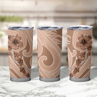 Hawaii Brown Hibiscus Pikake Lei Tumbler Cup - Polynesian Pride