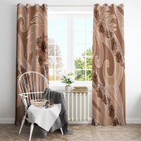 Hawaii Brown Hibiscus Pikake Lei Window Curtain - Polynesian Pride