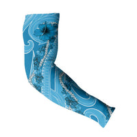 Hawaii Blue Hibiscus Pikake Lei Arm Sleeves - Polynesian Pride