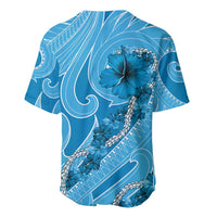Hawaii Blue Hibiscus Pikake Lei Baseball Jersey LT05 - Polynesian Pride