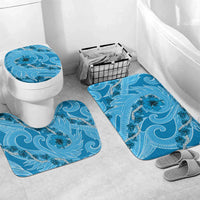 Hawaii Blue Hibiscus Pikake Lei Bathroom Set - Polynesian Pride