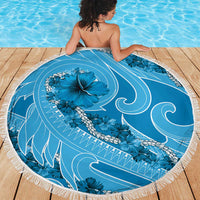 Hawaii Blue Hibiscus Pikake Lei Beach Blanket LT05 - Polynesian Pride