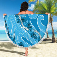 Hawaii Blue Hibiscus Pikake Lei Beach Blanket LT05 - Polynesian Pride