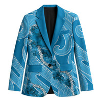 Hawaii Blue Hibiscus Pikake Lei Blazer LT05 Unisex Blue - Polynesian Pride