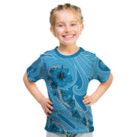 Hawaii Blue Hibiscus Pikake Lei Kid T Shirt LT05 Blue - Polynesian Pride