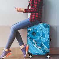 Hawaii Blue Hibiscus Pikake Lei Luggage Cover LT05 - Polynesian Pride