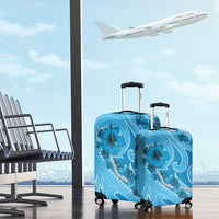 Hawaii Blue Hibiscus Pikake Lei Luggage Cover LT05 - Polynesian Pride