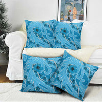 Hawaii Blue Hibiscus Pikake Lei Pillow Cover - Polynesian Pride