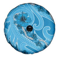 Hawaii Blue Hibiscus Pikake Lei Spare Tire Cover - Polynesian Pride
