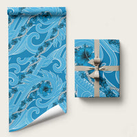 Hawaii Blue Hibiscus Pikake Lei Wrapping Paper - Polynesian Pride