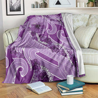 Hawaii Violet Hibiscus Pikake Lei Blanket - Polynesian Pride