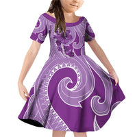 Hawaii Violet Hibiscus Pikake Lei Family Matching Off Shoulder Short Dress and Hawaiian Shirt - Polynesian Pride
