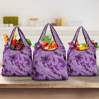 Hawaii Violet Hibiscus Pikake Lei Grocery Bag - Polynesian Pride