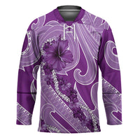 Hawaii Violet Hibiscus Pikake Lei Hockey Jersey - Polynesian Pride
