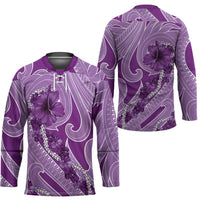 Hawaii Violet Hibiscus Pikake Lei Hockey Jersey - Polynesian Pride