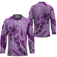Hawaii Violet Hibiscus Pikake Lei Hockey Jersey - Polynesian Pride
