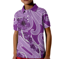 Hawaii Violet Hibiscus Pikake Lei Kid Polo Shirt LT05 Kid Violet - Polynesian Pride