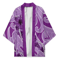 Hawaii Violet Hibiscus Pikake Lei Kimono - Polynesian Pride