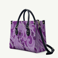 Hawaii Violet Hibiscus Pikake Lei Leather Bag - Polynesian Pride