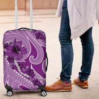 Hawaii Violet Hibiscus Pikake Lei Luggage Cover LT05 Violet - Polynesian Pride