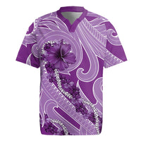 Hawaii Violet Hibiscus Pikake Lei Rugby Jersey - Polynesian Pride