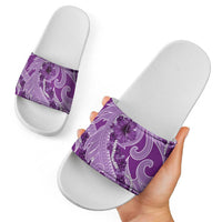 Hawaii Violet Hibiscus Pikake Lei Slide Sandals - Polynesian Pride