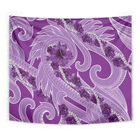 Hawaii Violet Hibiscus Pikake Lei Tapestry - Polynesian Pride