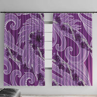 Hawaii Violet Hibiscus Pikake Lei Window Curtain - Polynesian Pride