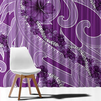 Hawaii Violet Hibiscus Pikake Lei Window Curtain - Polynesian Pride