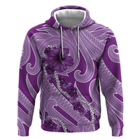 Hawaii Violet Hibiscus Pikake Lei Zip Hoodie - Polynesian Pride