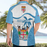 Fiji Rugby Hawaiian Shirt World Cup 2023 Fijian Tapa Pattern Blue Version LT05 - Polynesian Pride