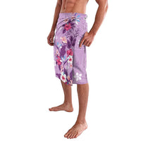 Hawaii Tropical Flowers Lavalava Polynesian Tattoo Lavender