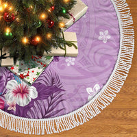 Hawaii Tropical Flowers Tree Skirt Polynesian Tattoo Lavender